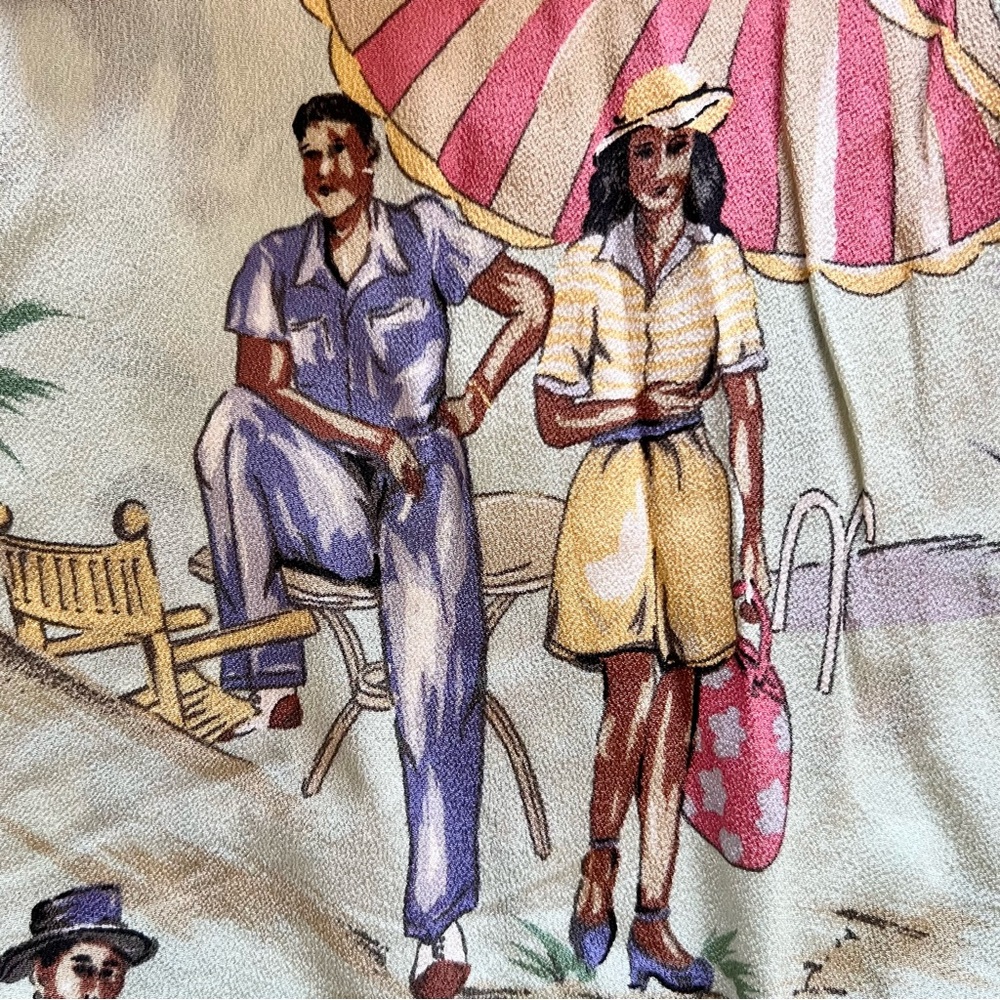Vintage 90s J.G. Hook Rayon Resort Novelty Print Skirt 14 - Picture 10 of 15